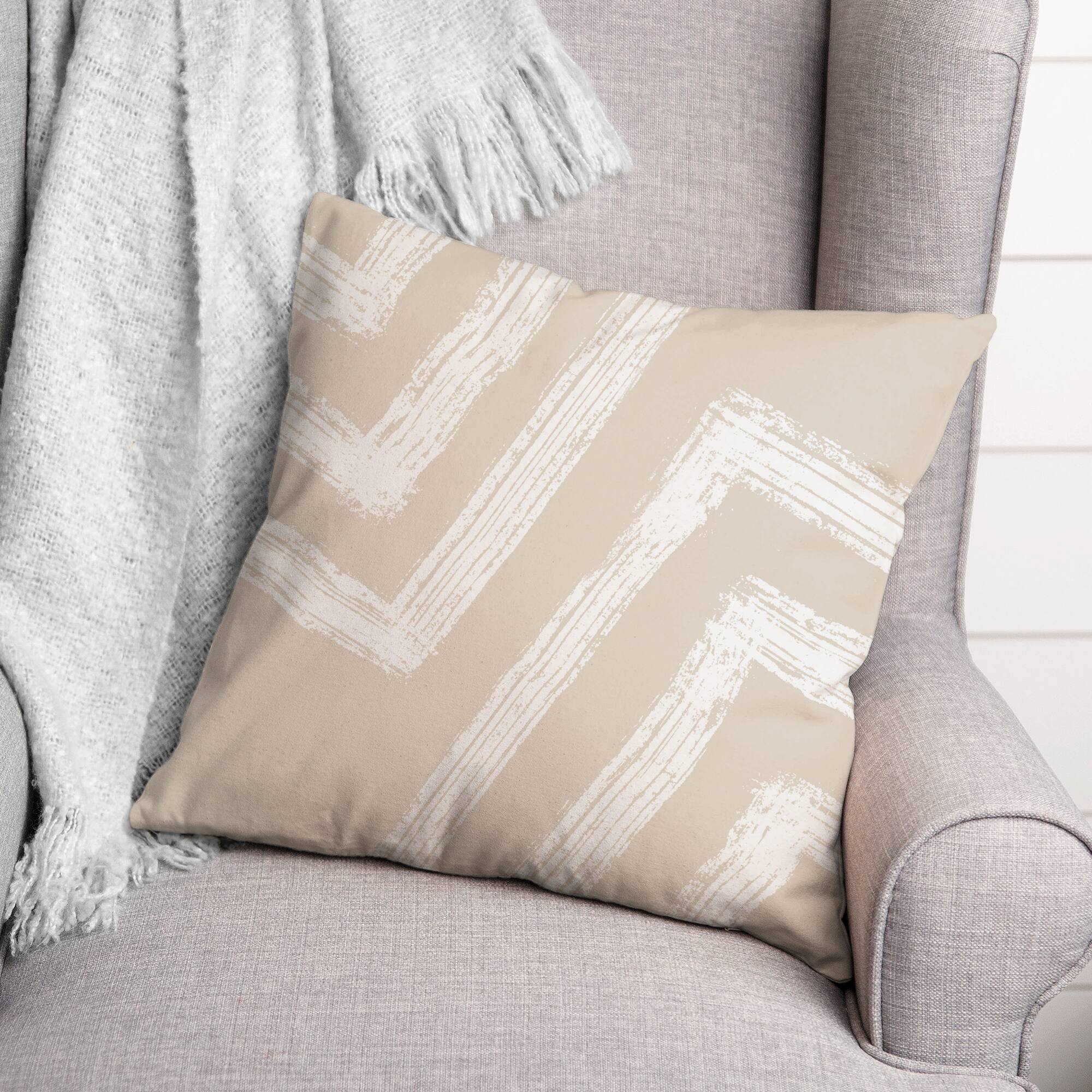 Neutral Zags Throw Pillow